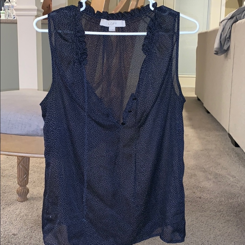 Black polka dot Loft sleeveless top